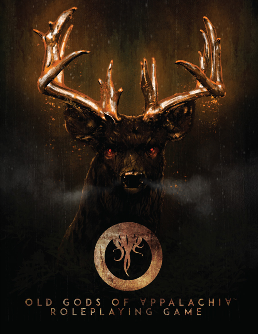 Misty Appalachian mountains with eldritch folk horror